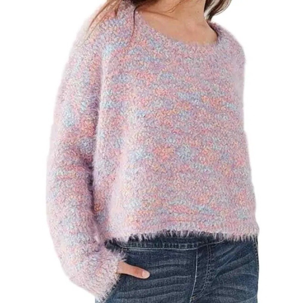 URBAN OUTFITTERS L Funky Fuzzy Knit Chunky Sweater Pullover Multicolor Oversize
